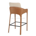 Color matching saddle leather bar chair